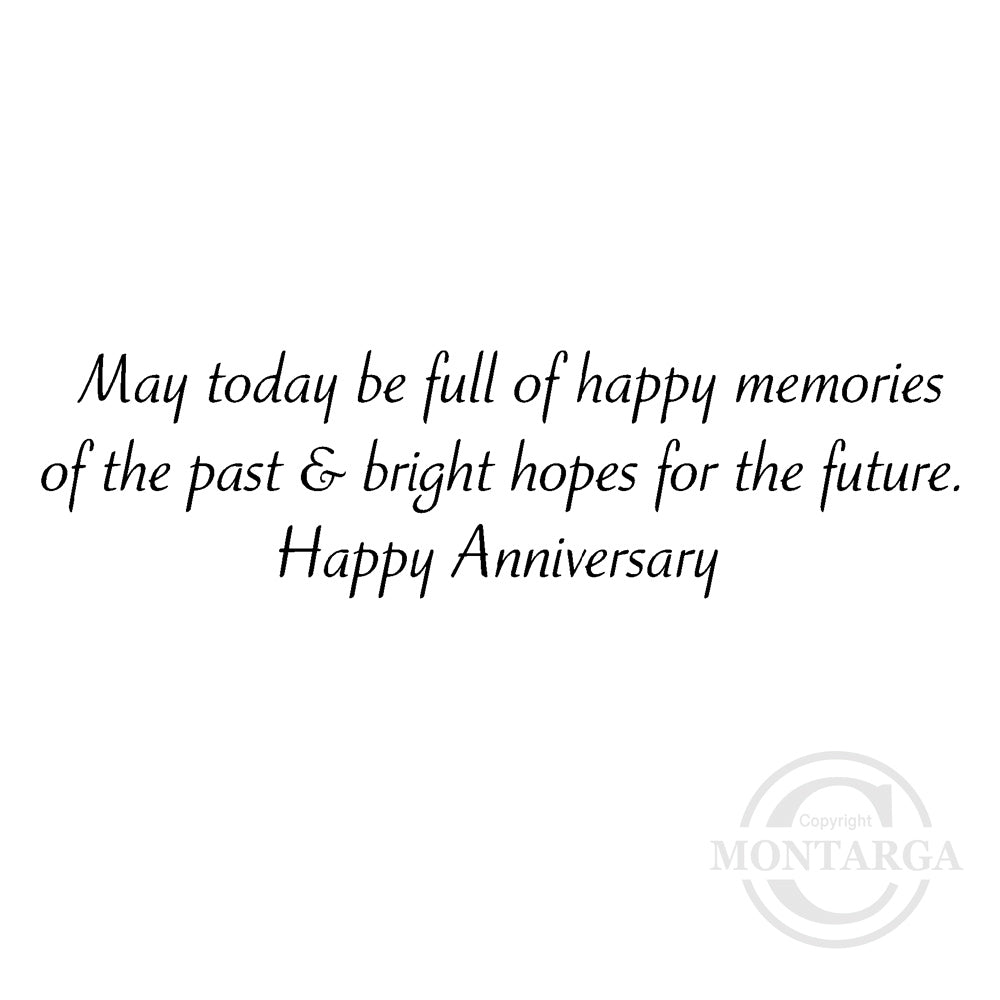 3040 BB - Happy Memories, Happy Anniversary Wording Rubber Stamp