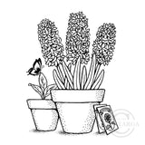 3285 G Flowers in Pot Rubber Stamp