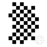3376 GG - Check Background Rubber Stamp