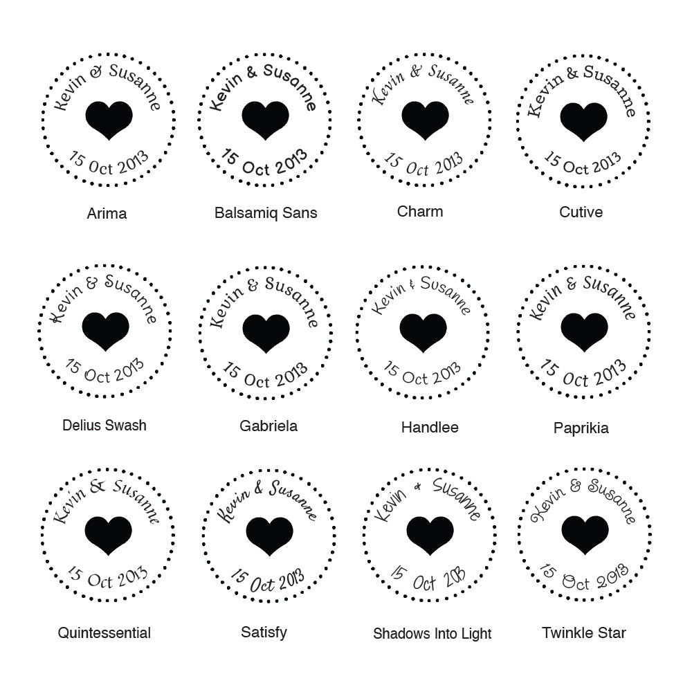 3434 C or F  - Personalised Wedding Rubber Stamp