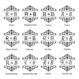 3435 C Flourish Border - Personalised Initials Rubber Stamp