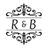 3435 C Flourish Border - Personalised Initials Rubber Stamp