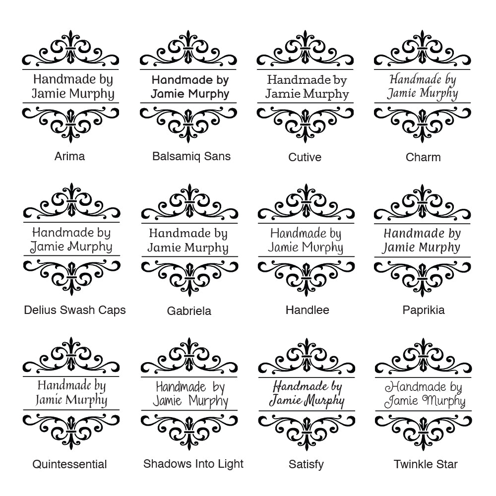 3435 C Flourish Frame - Personalised Rubber Stamp
