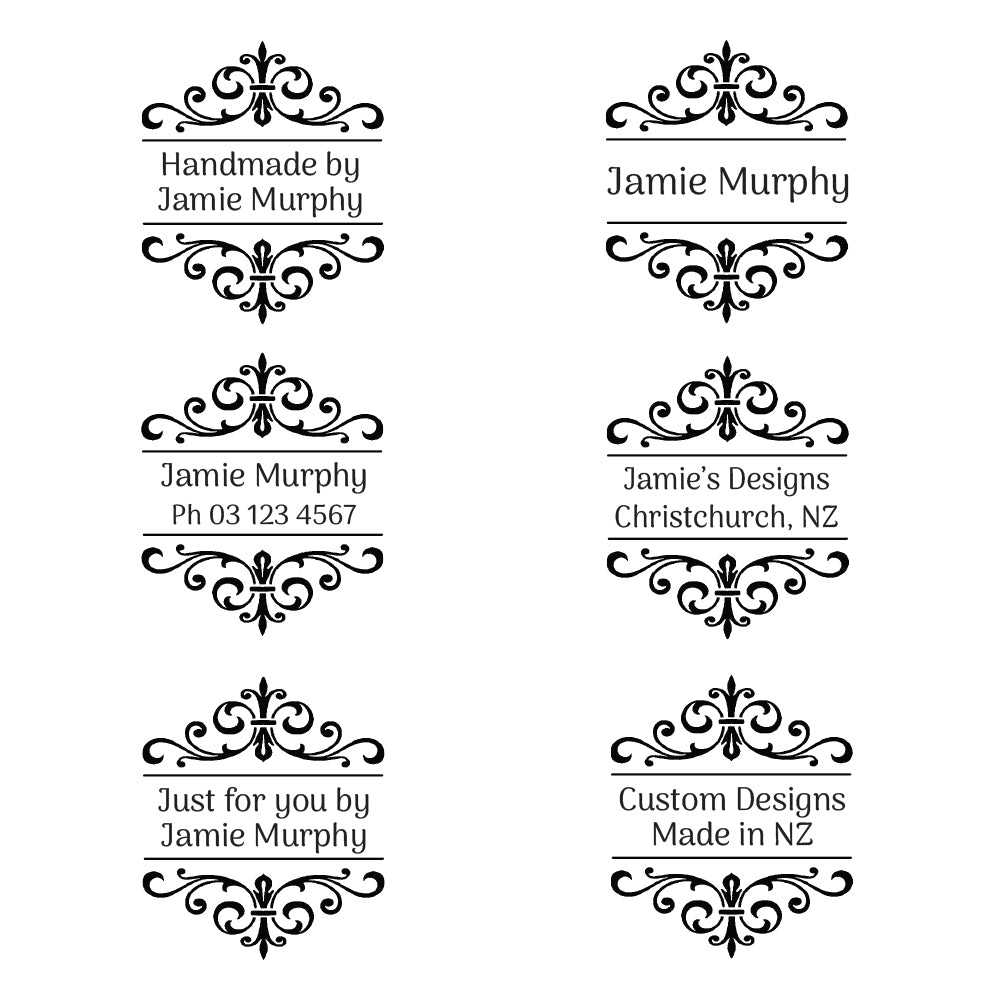 3435 C Flourish Frame - Personalised Rubber Stamp