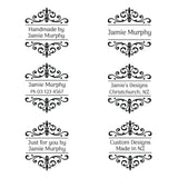 3435 C Flourish Frame - Personalised Rubber Stamp