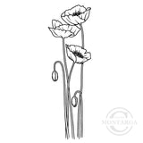 3450 FFF -  Poppies Rubber Stamp