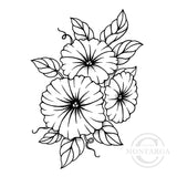 3455 GG - Morning Glory Rubber Stamp