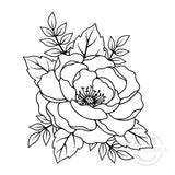 3456 G - Corner Flower Head Rubber Stamp