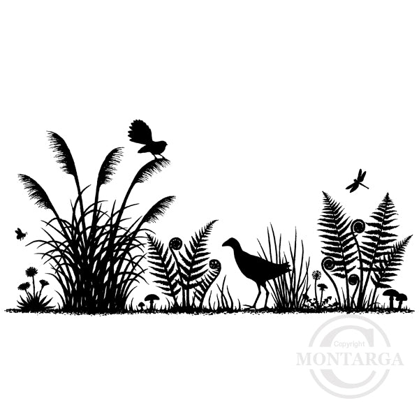 3457 GGG or K - NZ Silhouette Rubber Stamp