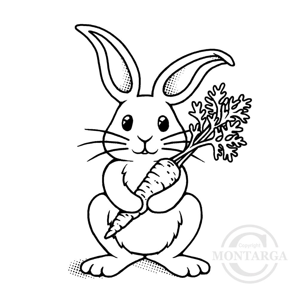 3611 G - Cute Bunny Rubber Stamp – Rubber Stamps by Montarga