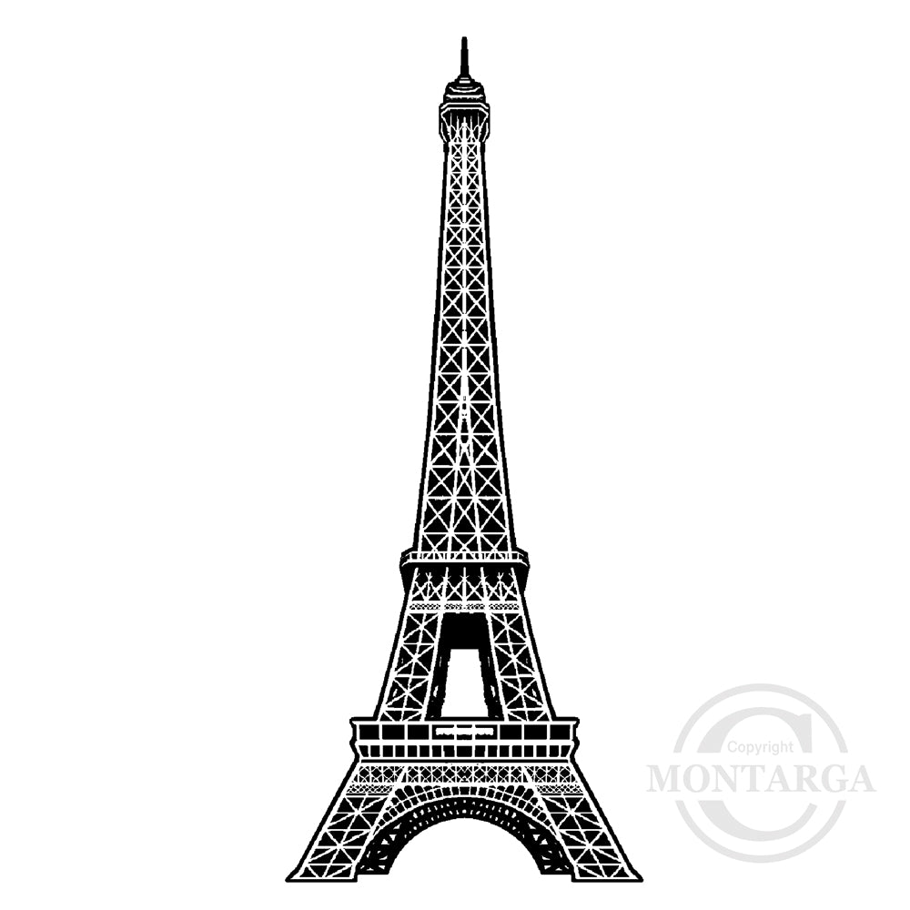 3748 FF or FFF - Eiffel Tower Rubber Stamp