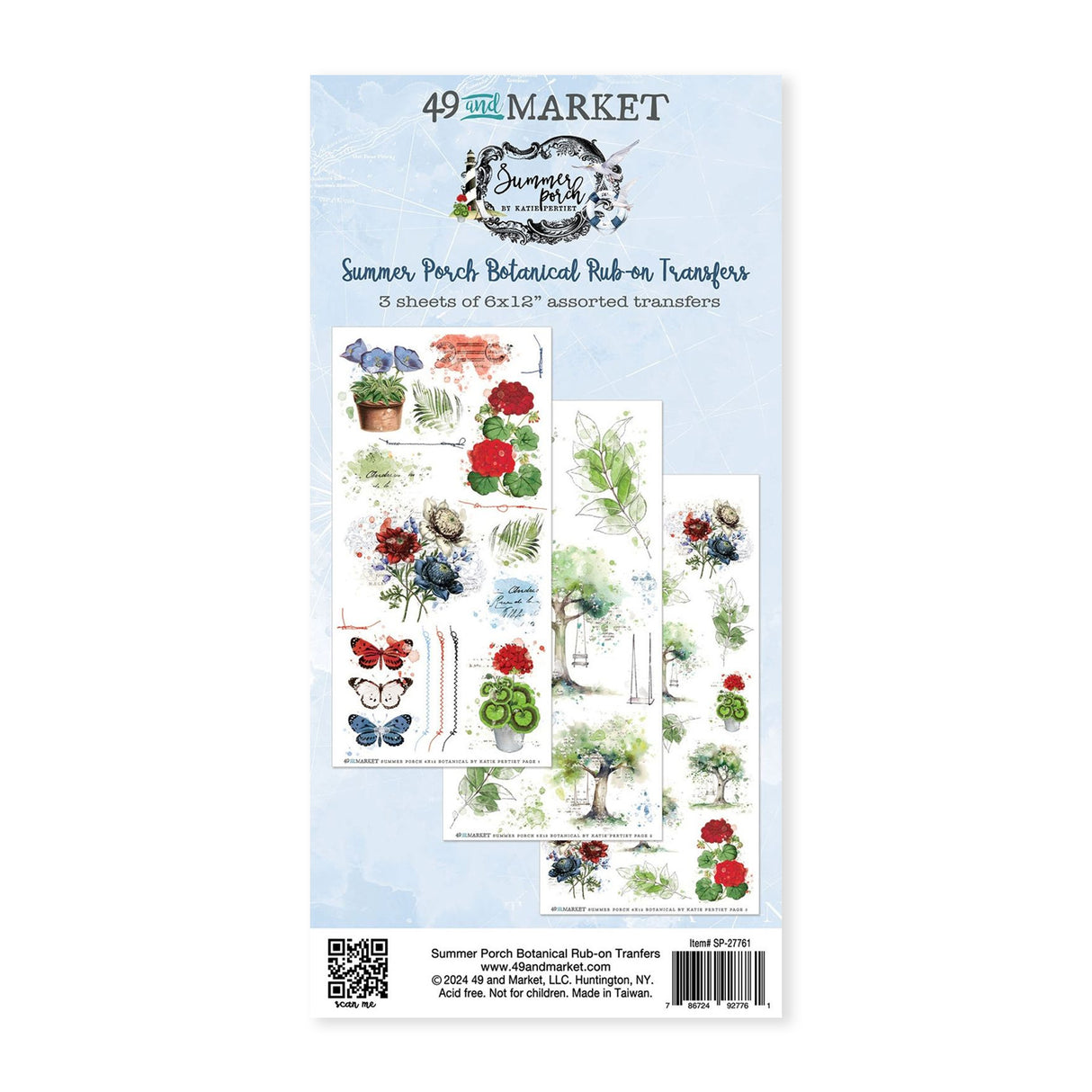 49 and Market Rub On Transfers - Summer Porch Botanical