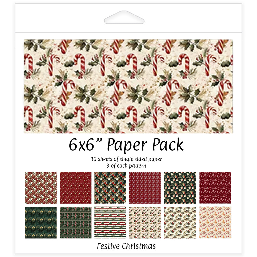 Montie's Craft Supplies 6x6" Paper Pack - Festive Christmas