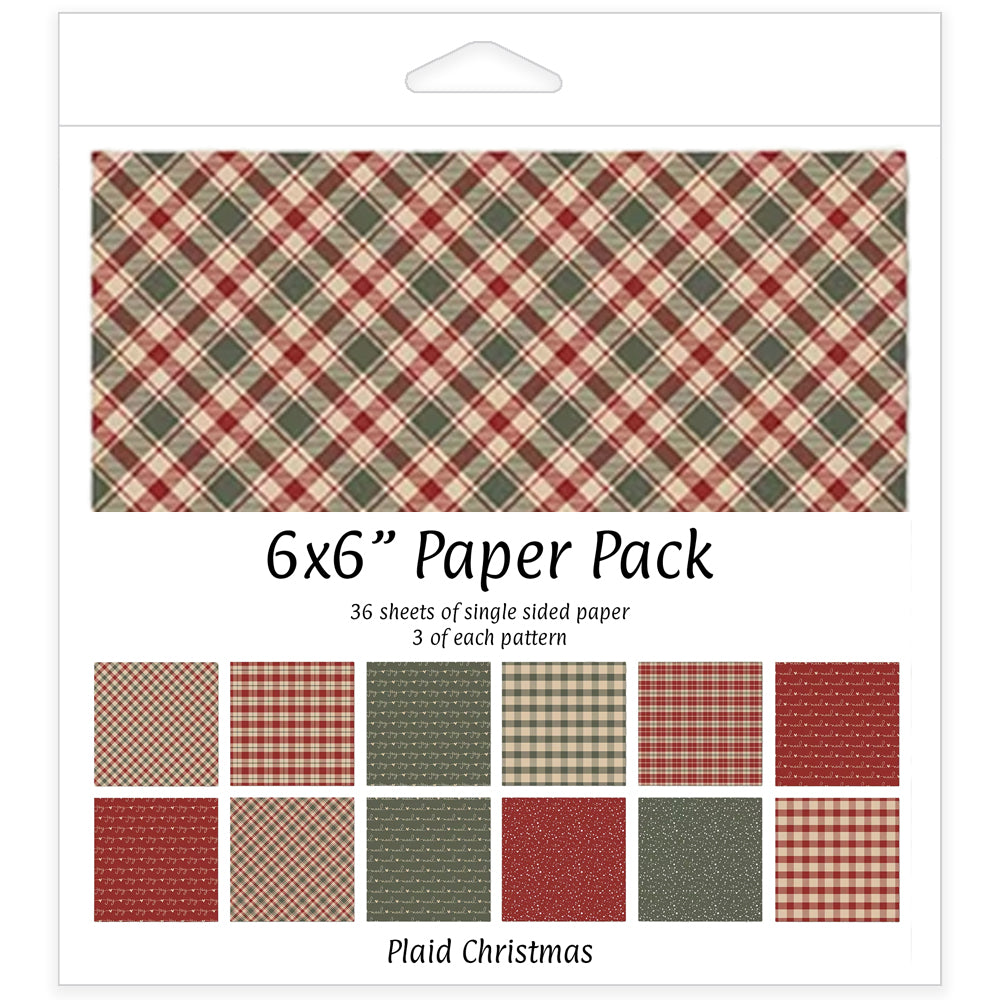 Montie's Craft Supplies 6x6" Paper Pack - Plaid Christmas