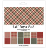 Montie's Craft Supplies 6x6" Paper Pack - Plaid Christmas