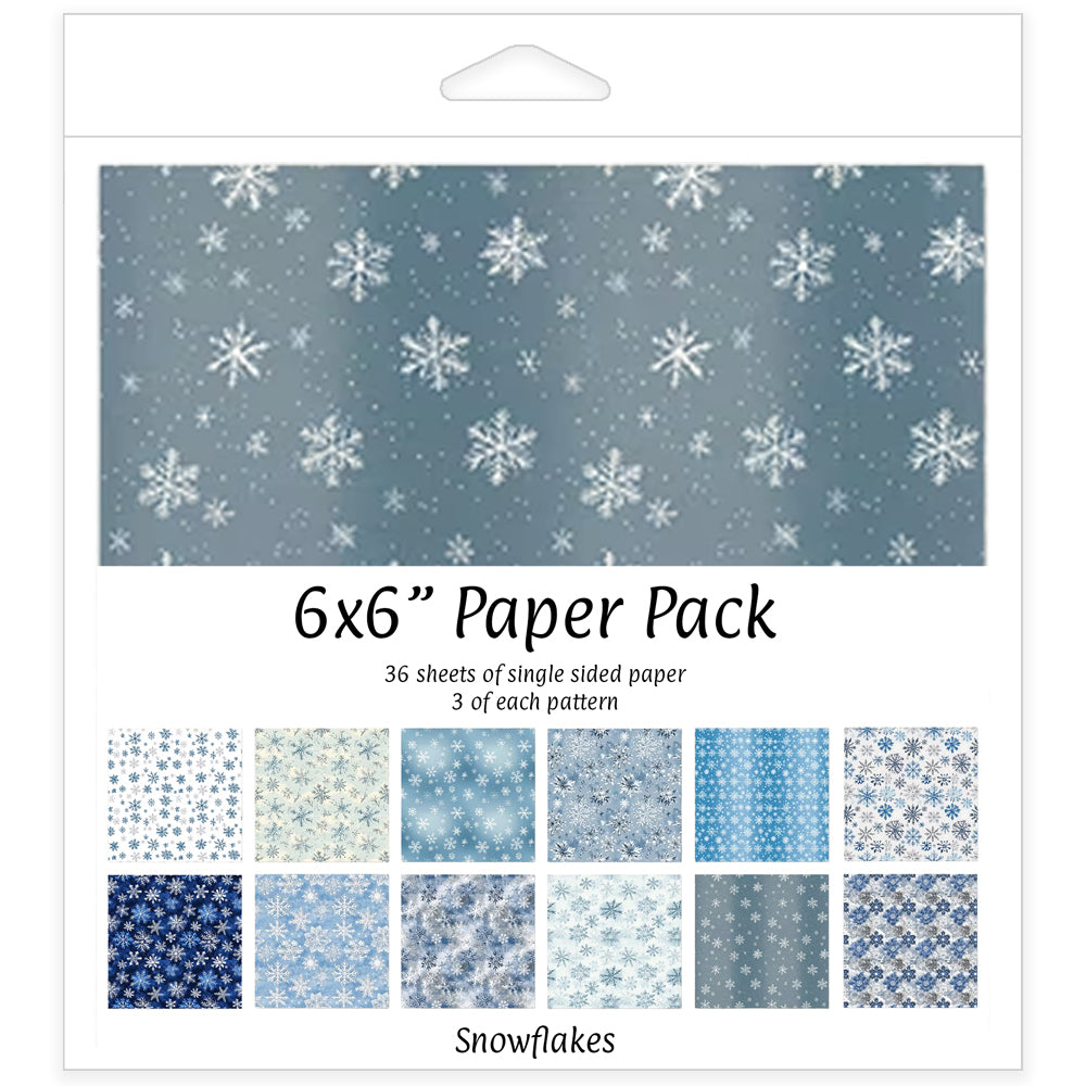 Montie's Craft Supplies 6x6" Paper Pack - Snowflakes