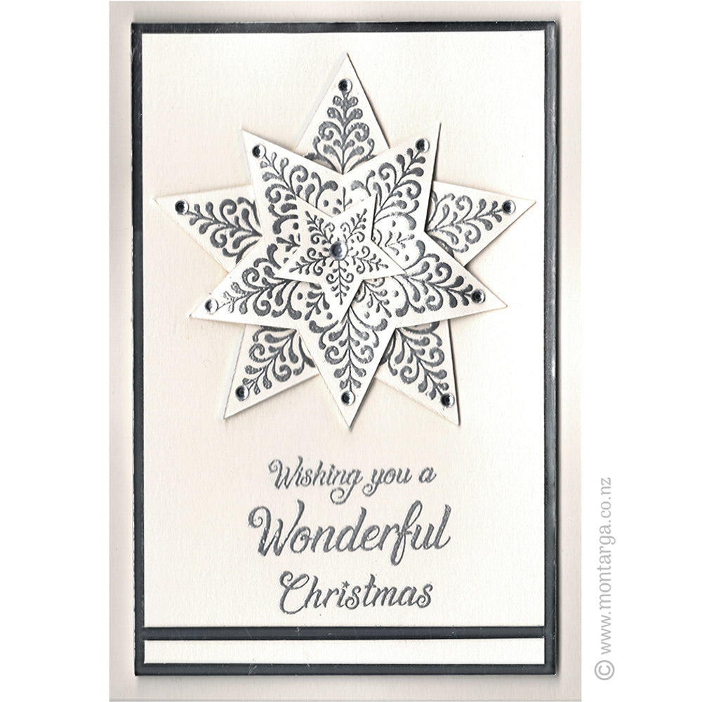 2413 C or A - Filigree Star Rubber Stamp