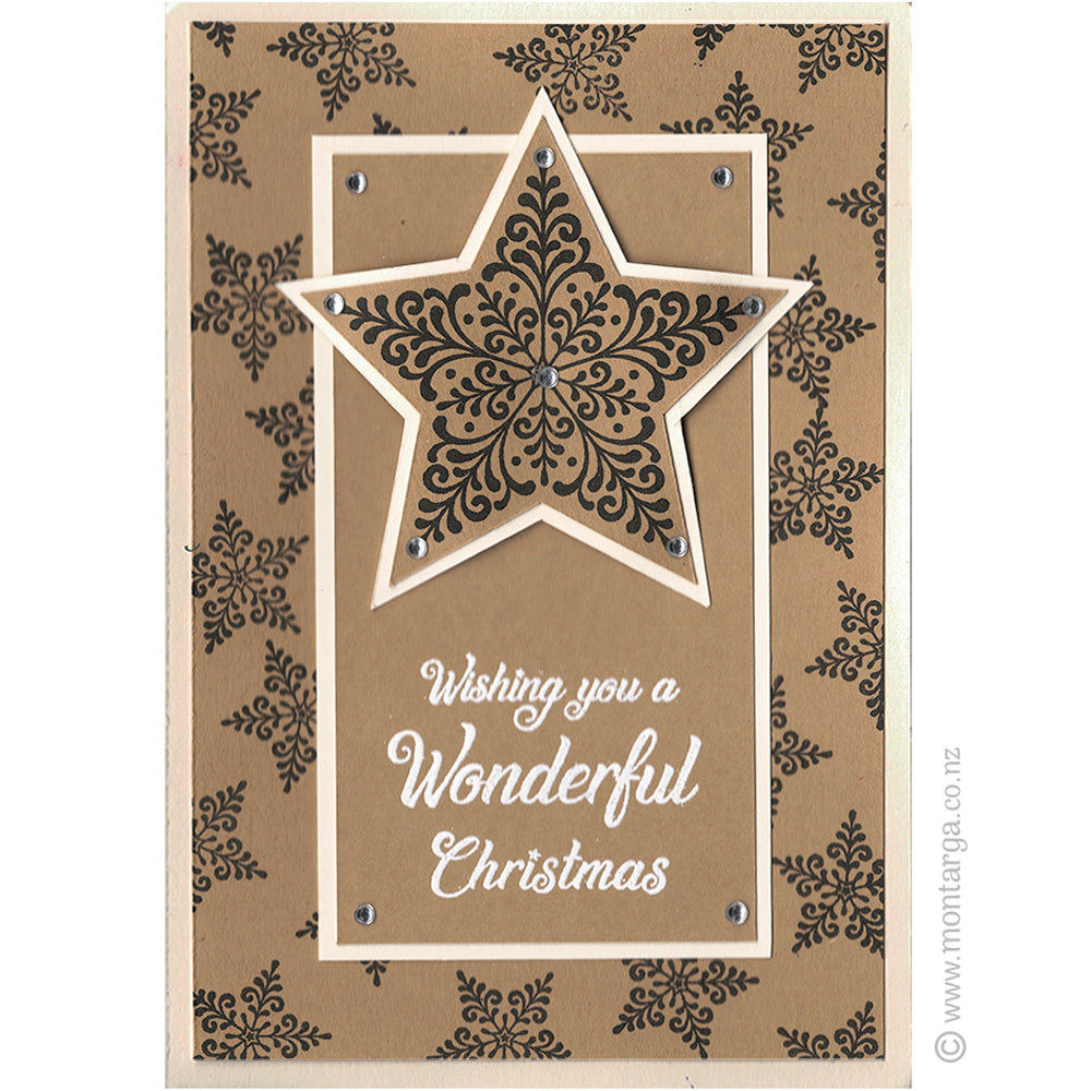 2413 C or A - Filigree Star Rubber Stamp