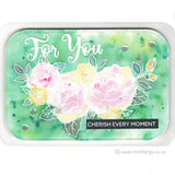 3444 I - Corner Flowers Rubber Stamp