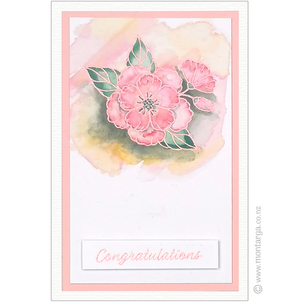 3460 G - Blossom Flower Rubber Stamp