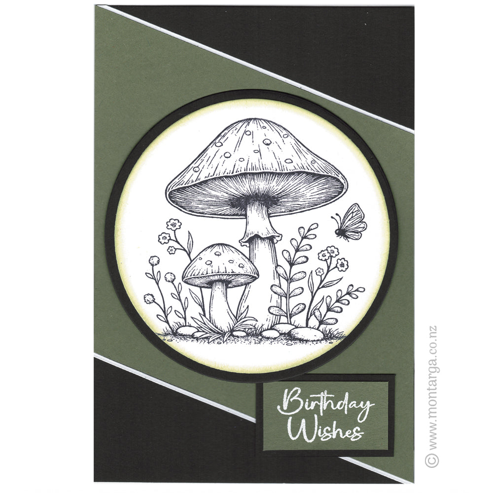 2863 B - Birthday Wishes Wording Rubber Stamp