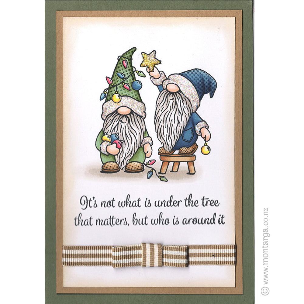2403 G - Christmas Gnome Duo Rubber Stamp