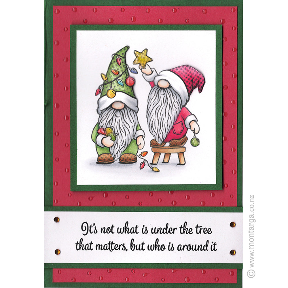 2403 G - Christmas Gnome Duo Rubber Stamp