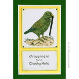2553 B - Dropping in for a Cheeky Hello Wording Rubber Stamp