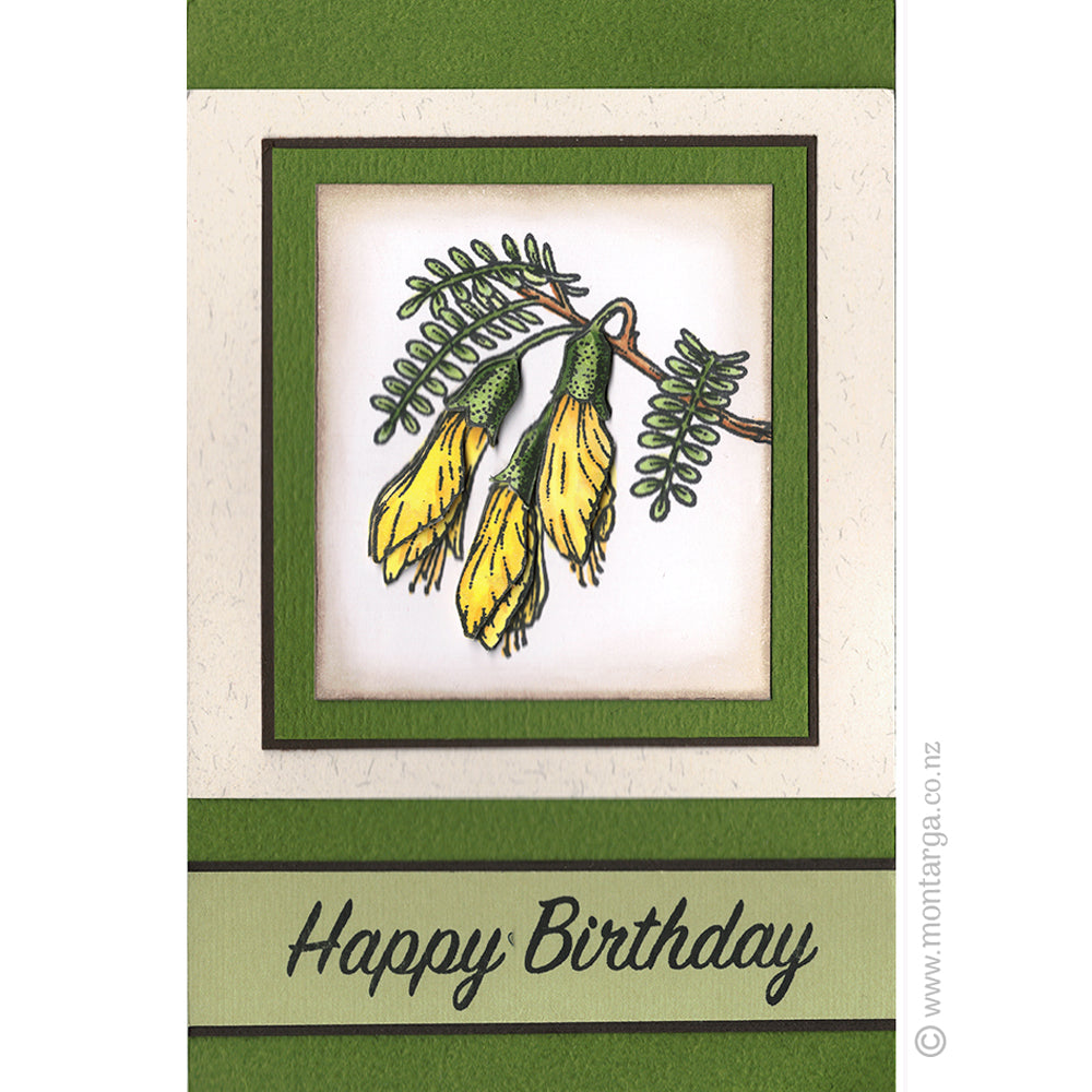 0602 G Kowhai Rubber Stamp