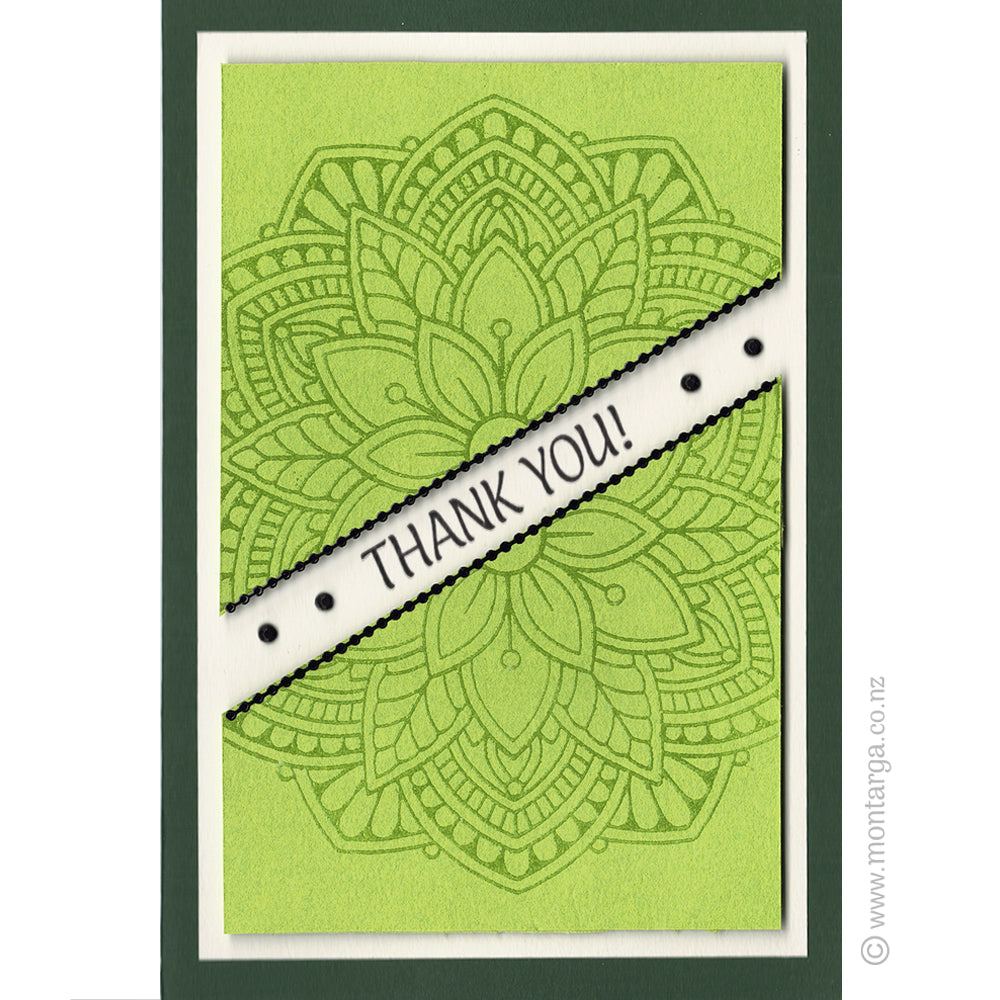 3440 H or J - Flower Mandala Medallion Rubber Stamp