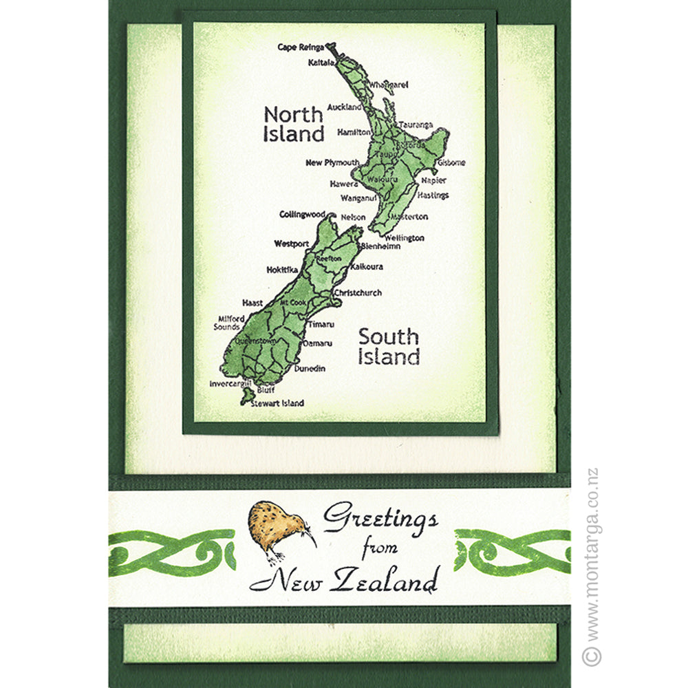 1947 B - Greetings from New Zealand Rubber Stamp