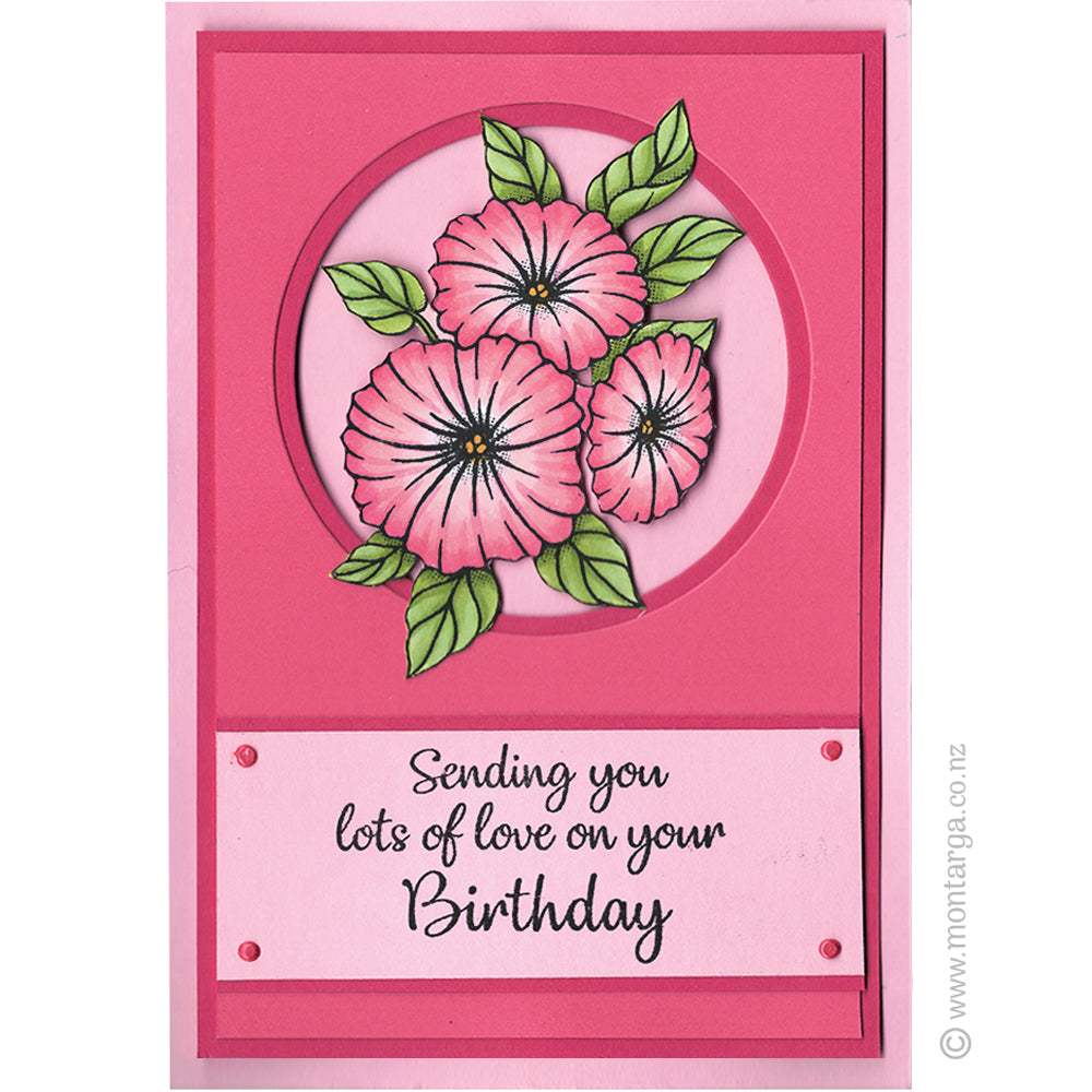 3455 GG - Morning Glory Rubber Stamp