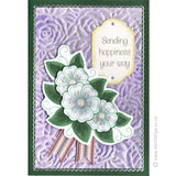 3443 H - Corner Flowers Rubber Stamp