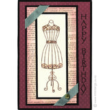 0174 BBB - Vertical Happy Birthday Wording Rubber Stamp