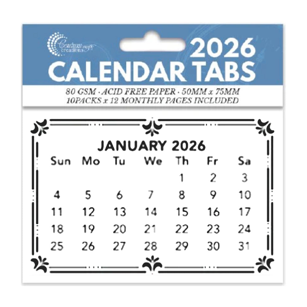 Couture Creations- Mini Calendar Tabs 2026