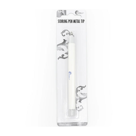 Scoring pen with metal tip in packaging on a white background
