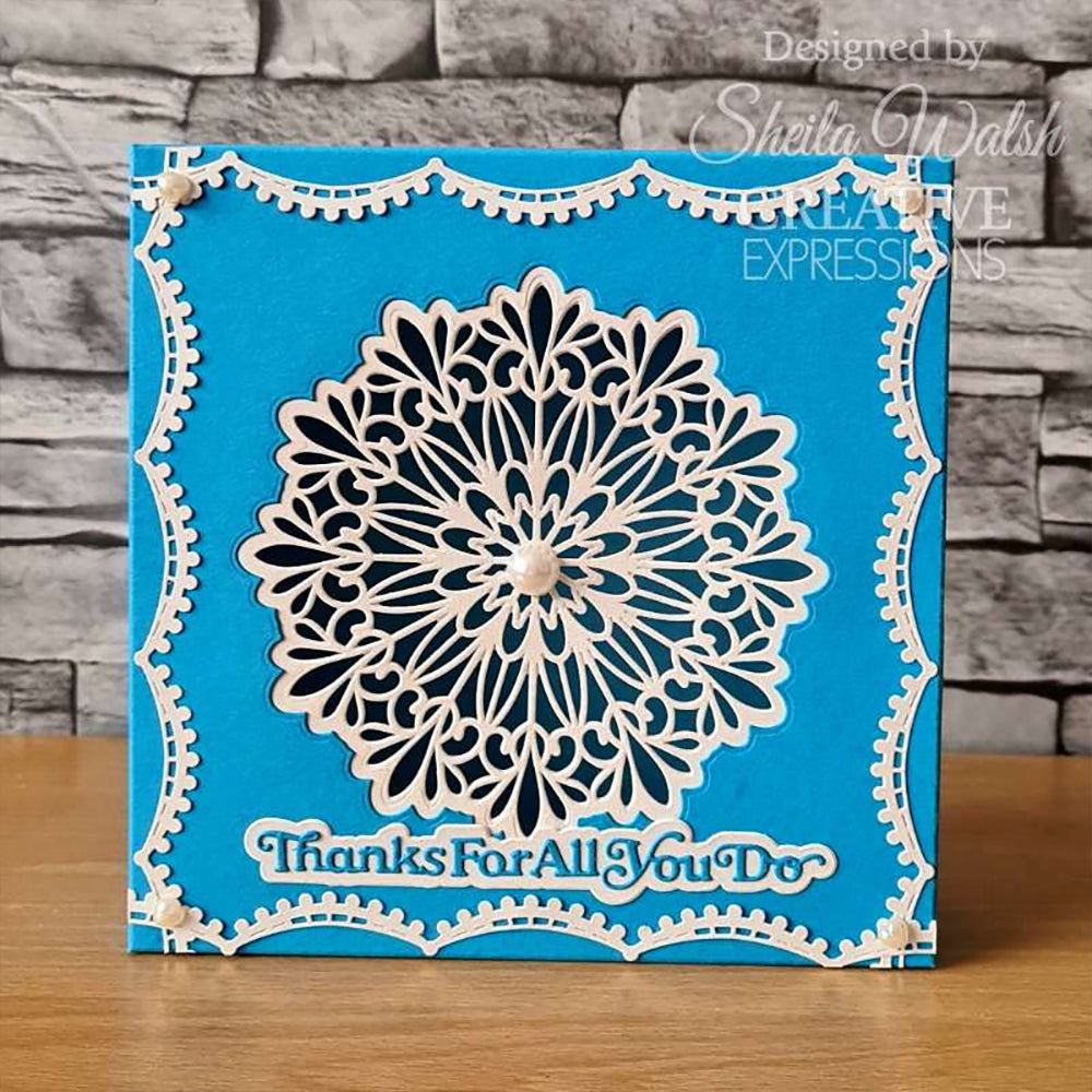 Creative Expressions Mini Shadowed Sentiments Die - Thanks For All You Do CEDSS043