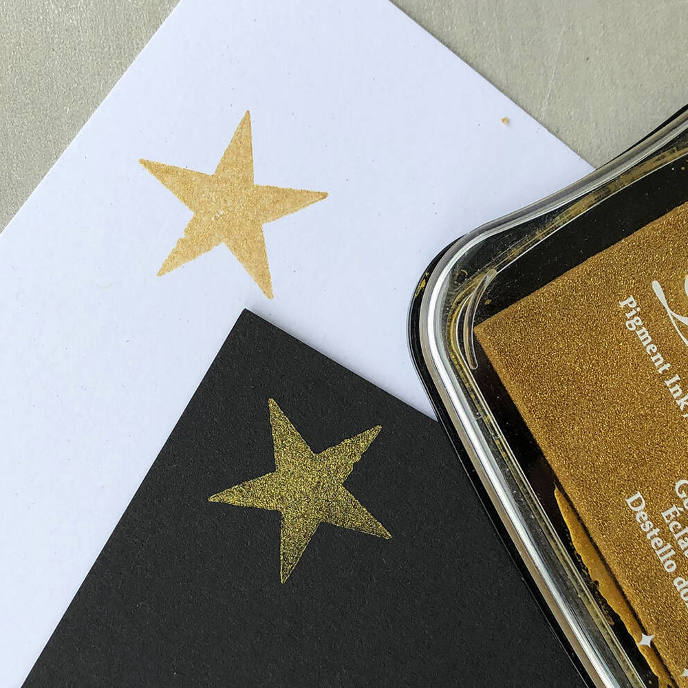 Tsukineko Delicata Pigment Ink Pad - Golden Glitz