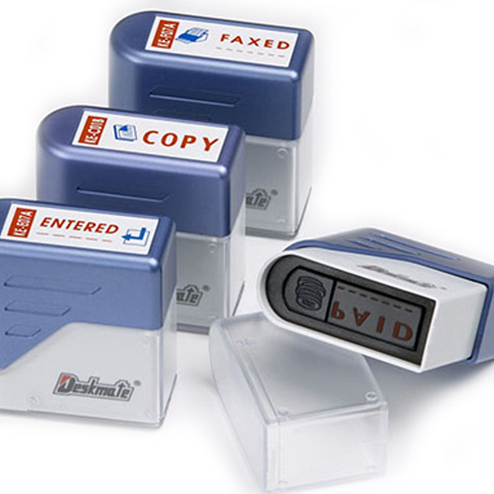 Deskmate Self Inking Stamp - File Copy Blue