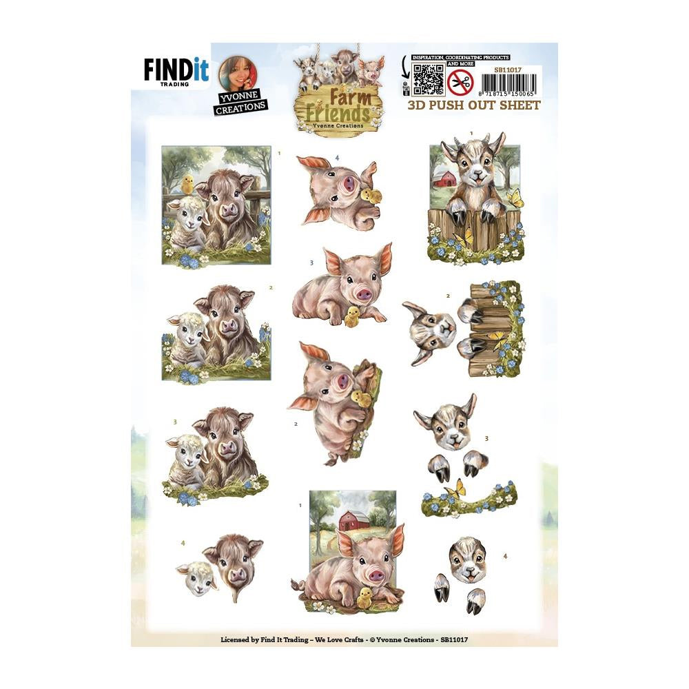 3D Push Out Sheet - Farm Friends - Pig SB11017