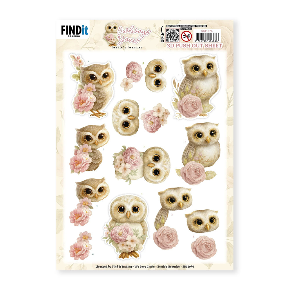 3D Push Out Sheet - Owlways Yours - Blossom - SB11074