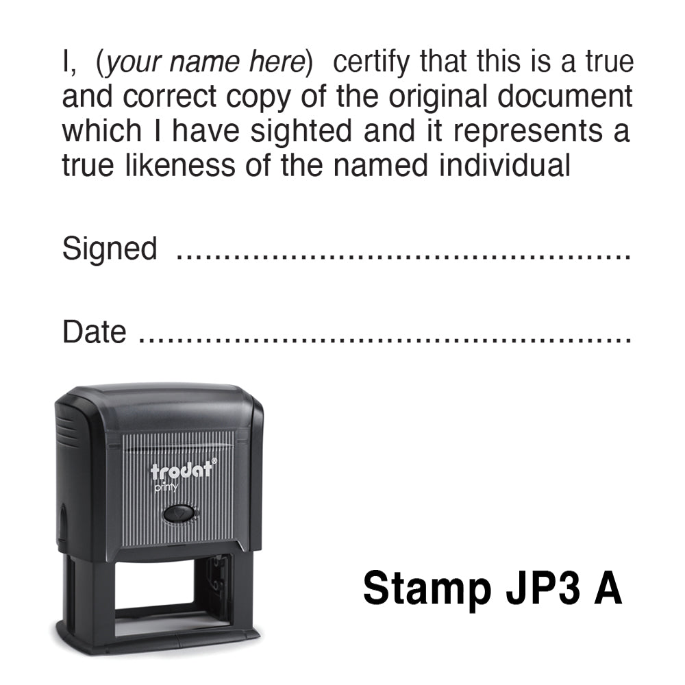 Justice of the Peace - Custom Likeness of the Individual Rubber Stamp - JP3 A