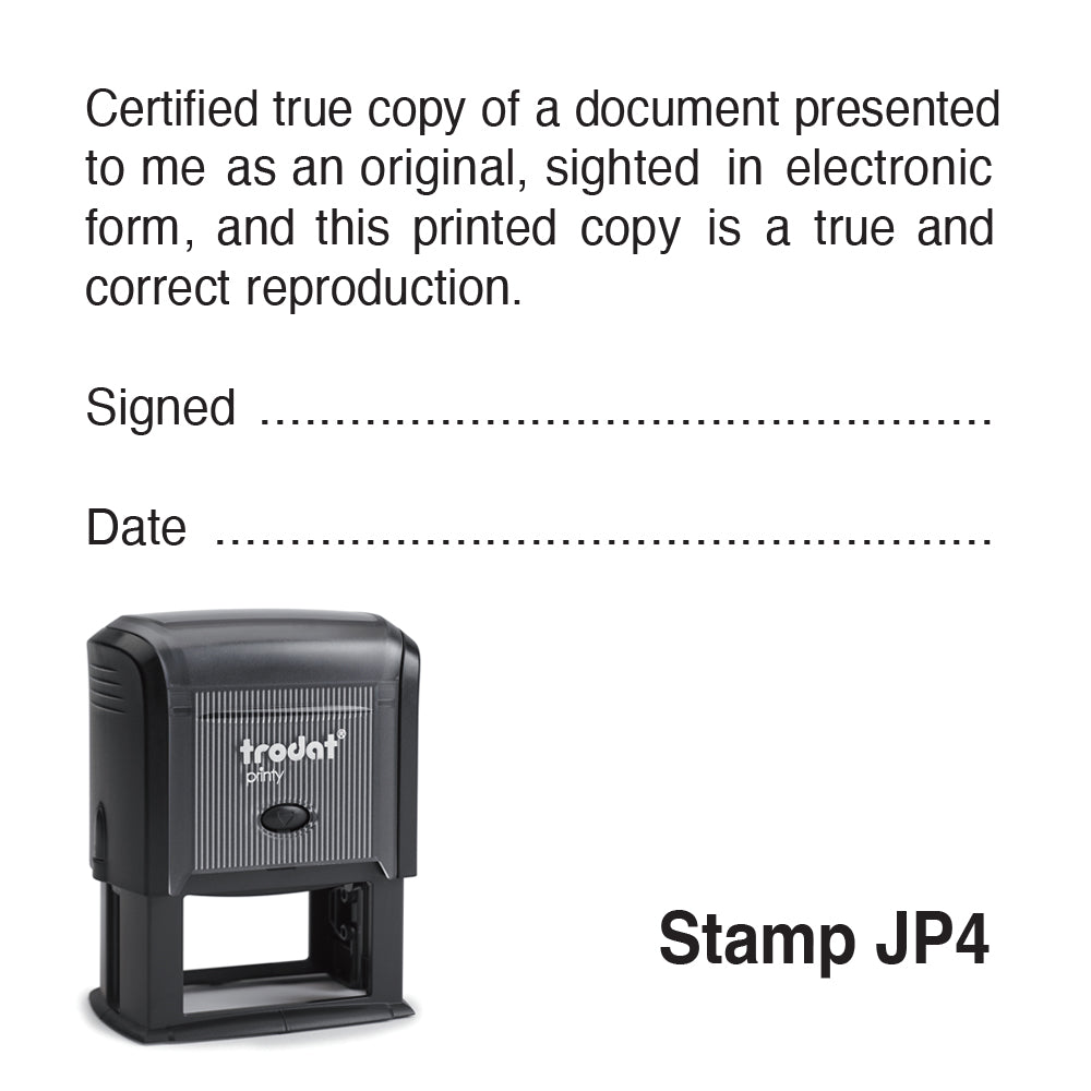Justice of the Peace - Certified True Copy Rubber Stamp - JP4