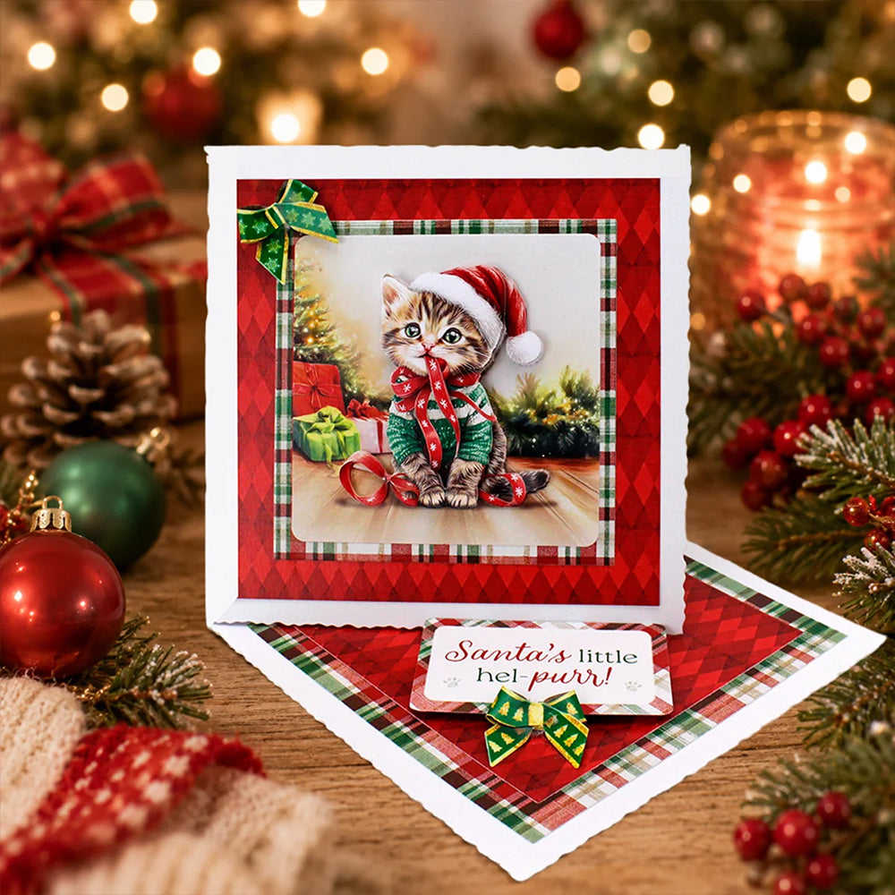 3D Push Out Sheet - Katy Sue - Christmas Cats Pack 1 - Two Sheets