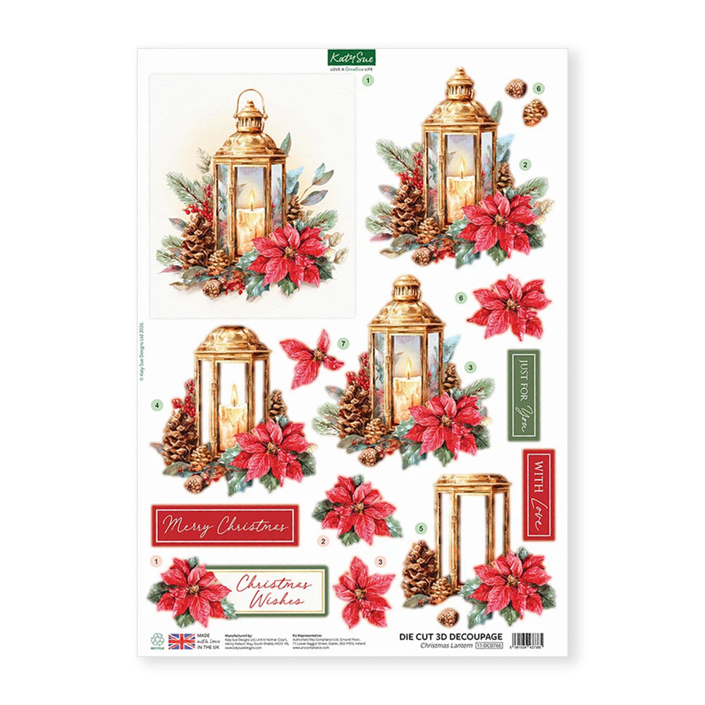 3D Push Out Sheet - Katy Sue - Christmas Lantern