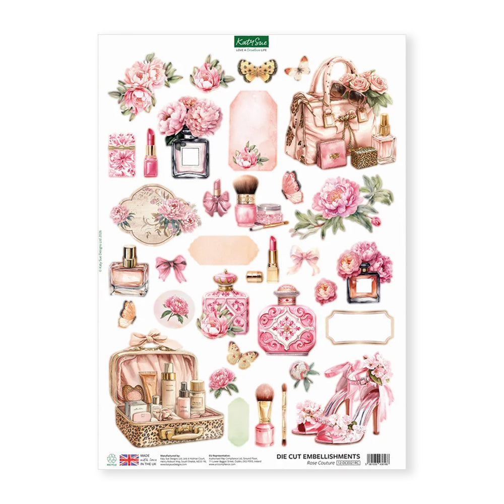 3D Push Out Sheet - Katy Sue - Rose Couture