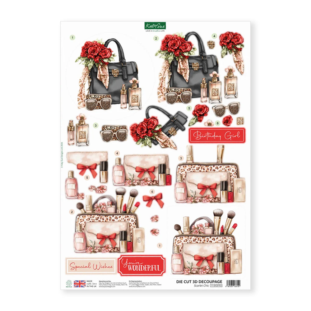 3D Push Out Sheet - Katy Sue - Scarlet Chic