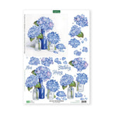 3D Push Out Sheet - Katy Sue - Blue Hydrangeas - One Sheet