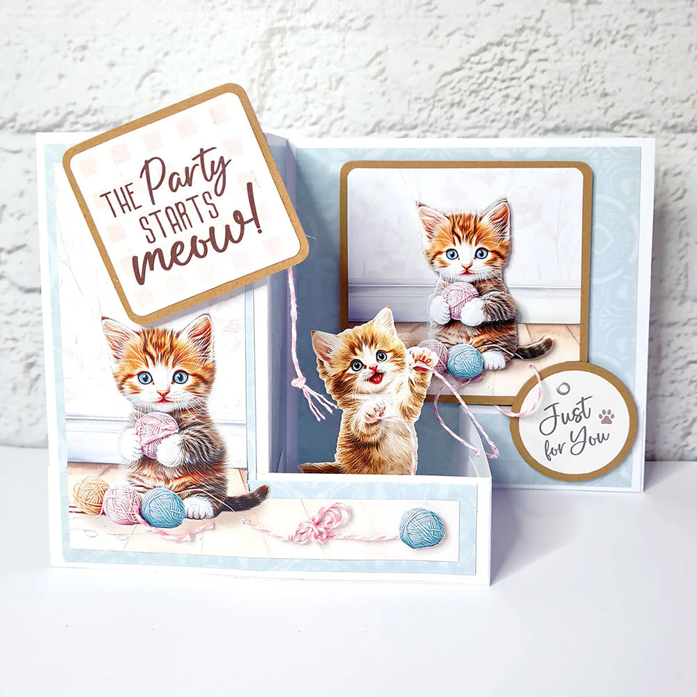 3D Push Out Sheet - Katy Sue - Crafty Kittens Pack 1 - Two Sheets