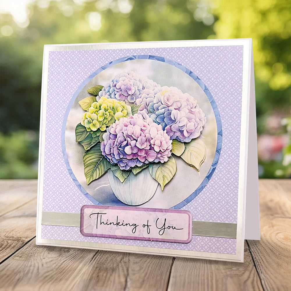 3D Push Out Sheet - Katy Sue - Hydrangea Vase - One Sheet